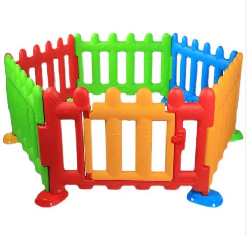 Gardulet copii, multicolor, 6 buc, tarc copii, tarc de joaca, loc de joaca, portita inclusa, dimensiuni 105x75 - BUZ.RO