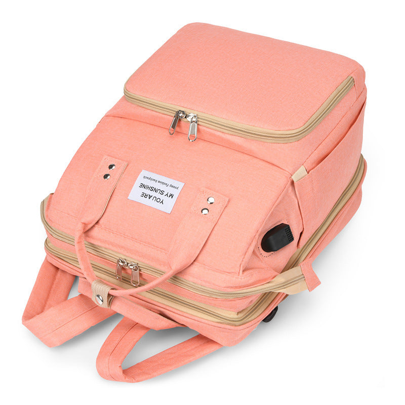 Geanta multifunctionala pentru bebelusi, copii si mamici, geanta dama de umar si carucior, impermeabil ,roz