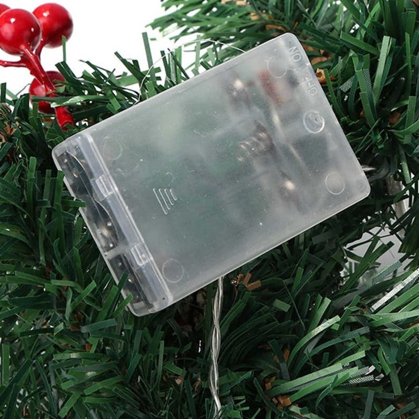 Ghirlanda de craciun, cu merisoare si conuri, instalatie, din brad artificial, 270 cm