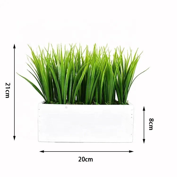 Ghiveci cu iarba artificiala, planta decorativa, 21x20x8 cm - BUZ.RO