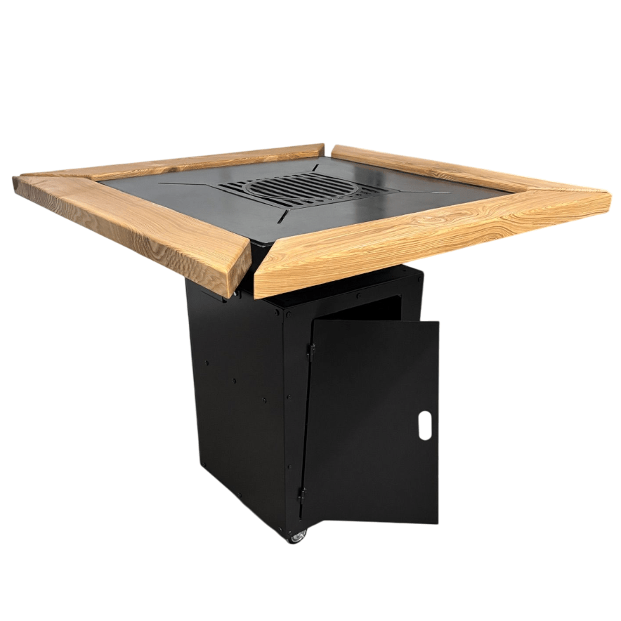Gratar de gradina 75x75 cm fire pit cu Plita 6, 8 sau 10 mm Otel dur - BUZ.RO