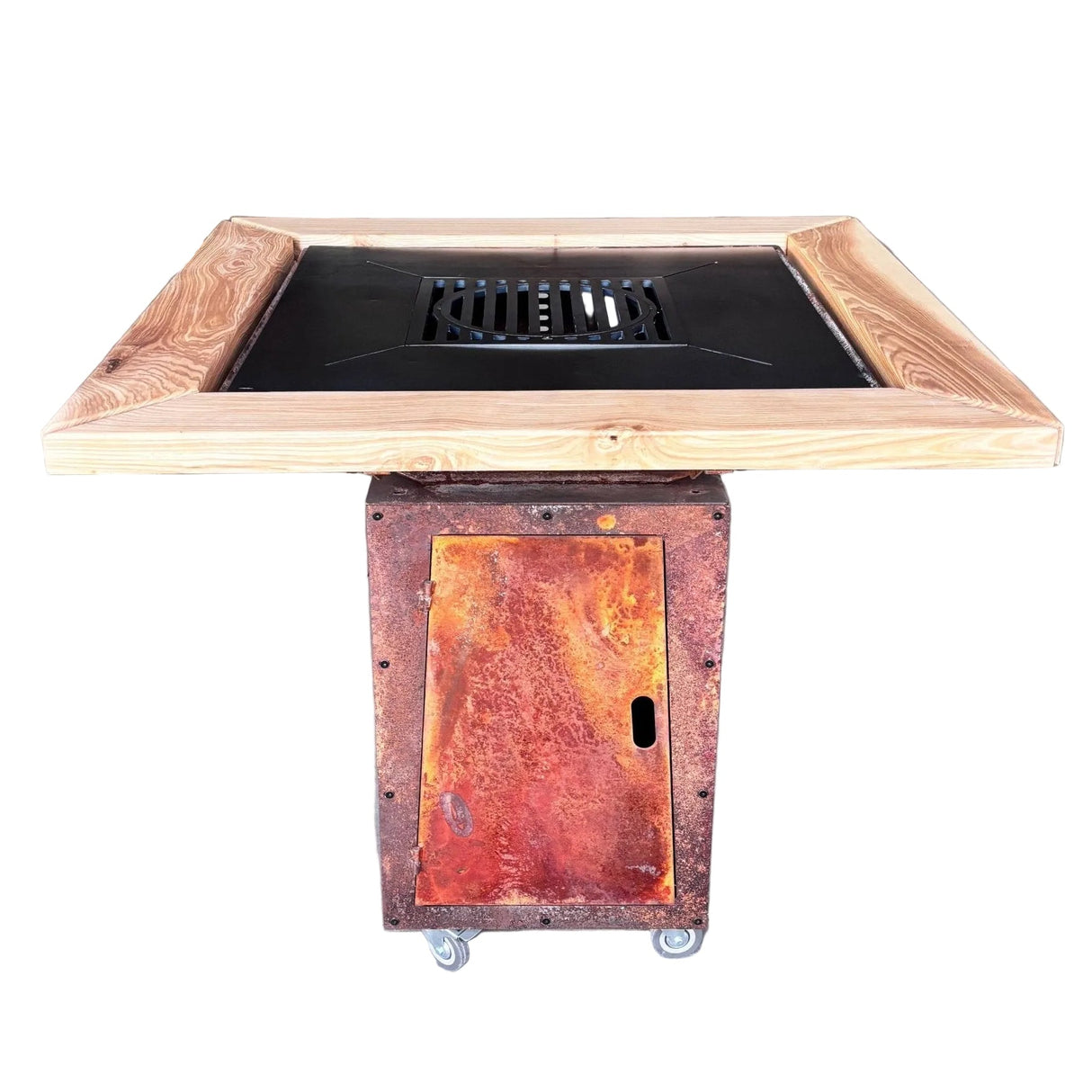Gratar de gradina Corten Plita 10, 8 sau 6 mm 75x75 cm fire pit - BUZ.RO