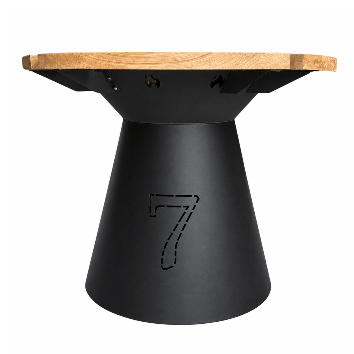 Gratar de gradina VIP fire pit cu Blat din lemn si Plita 10 mm - BUZ.RO