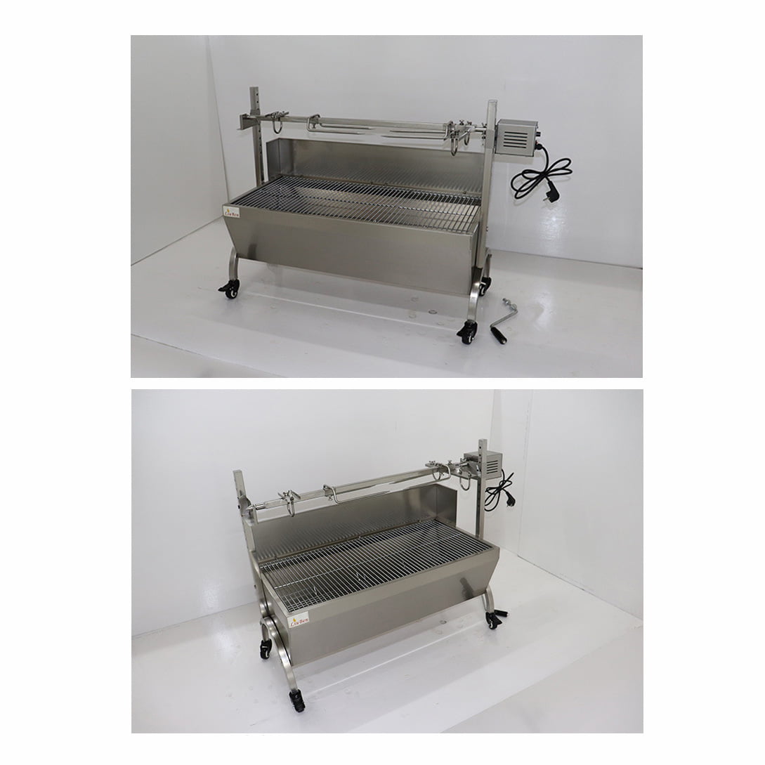 Gratar electric, rotisor, protap, mobil, din otel inoxidabil, dimensiuni 114x23x40cm