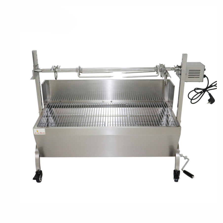 Gratar electric, rotisor, protap, mobil, din otel inoxidabil, dimensiuni 114x23x40cm - BUZ.RO