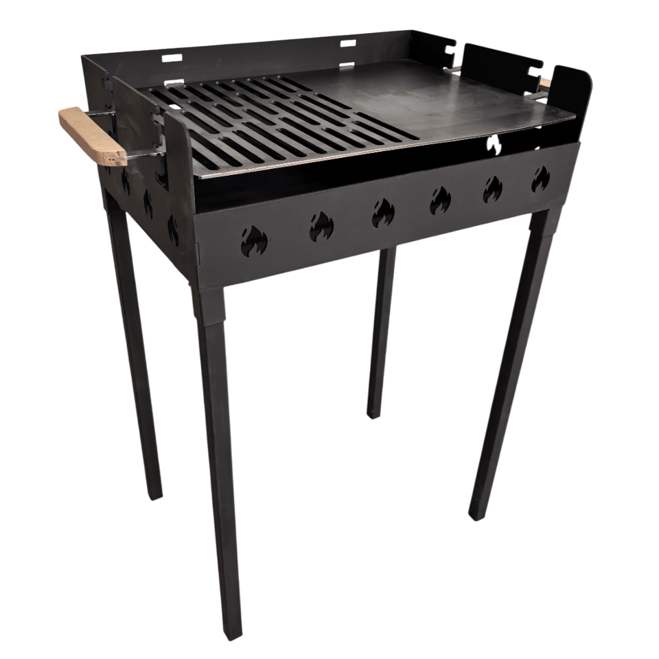 Gratar Gradina 3 mm+ plita, reglabil pe inaltime de gatire , 65X45X h95 CM - BUZ.RO