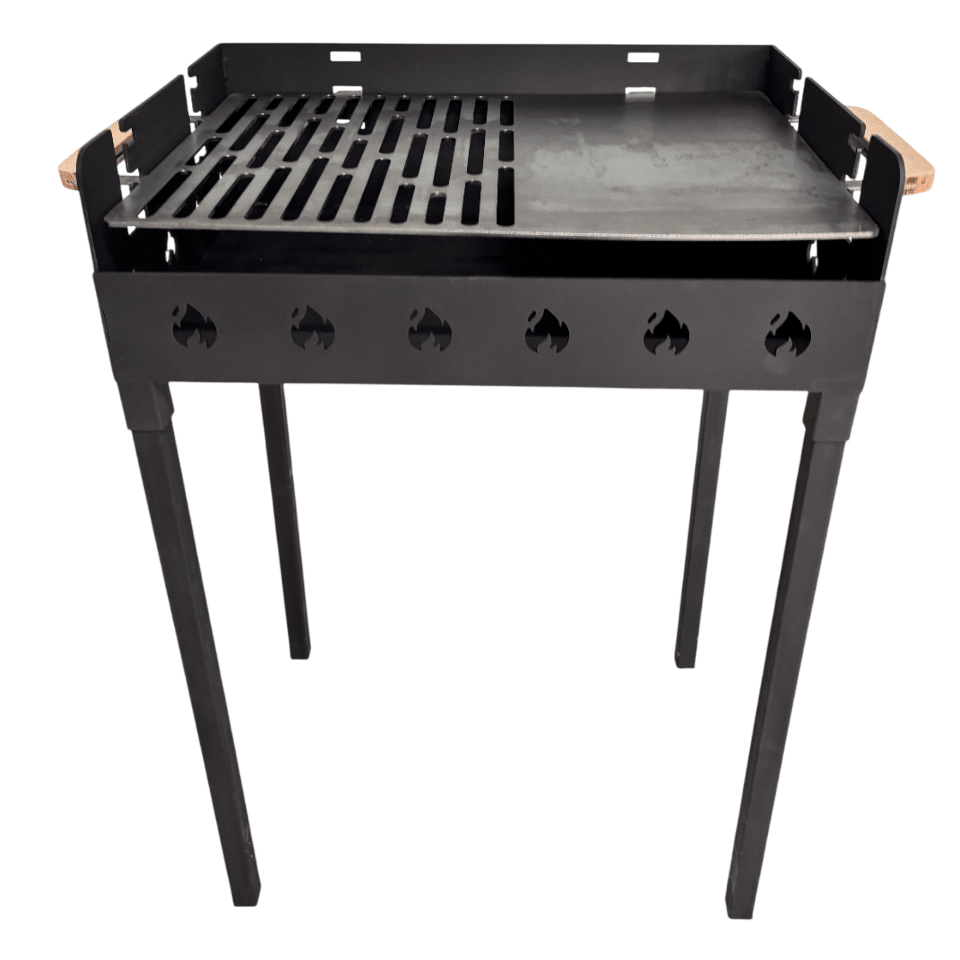 Gratar Gradina 3 mm+ plita, reglabil pe inaltime de gatire , 65X45X h95 CM - BUZ.RO
