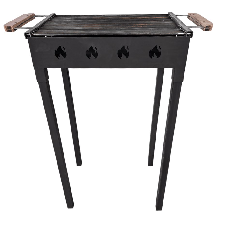 Gratar Gradina 50 x 35 cm cu bare rotunde din otel 8mm , pentru camping, Picnic - BUZ.RO