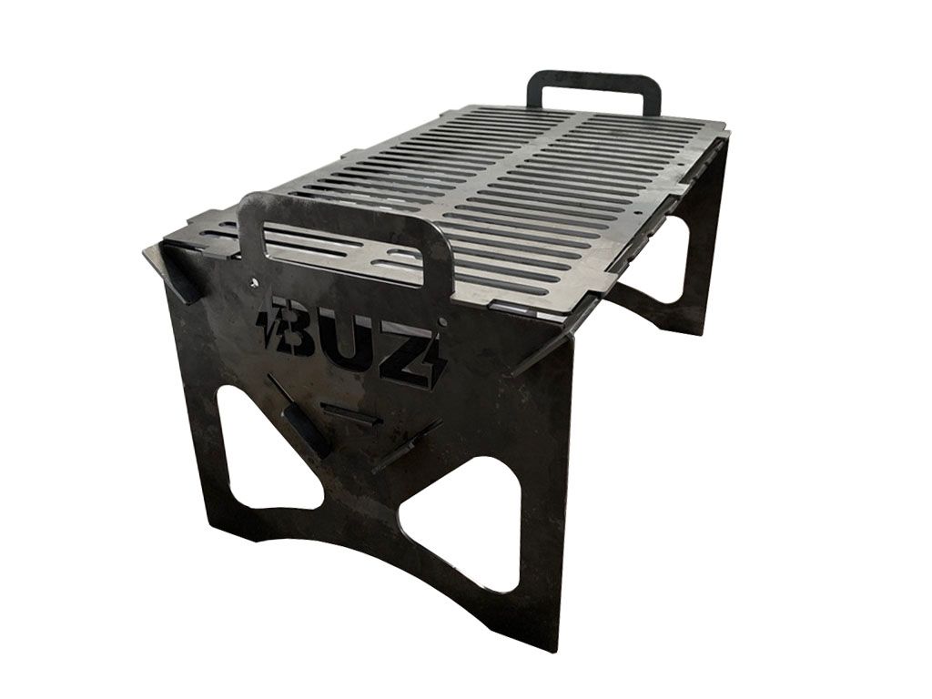 Gratar Gradina, din otel carbon, pentru camping, gradina, 50x30x30cm, grosime 3mm - BUZ.RO