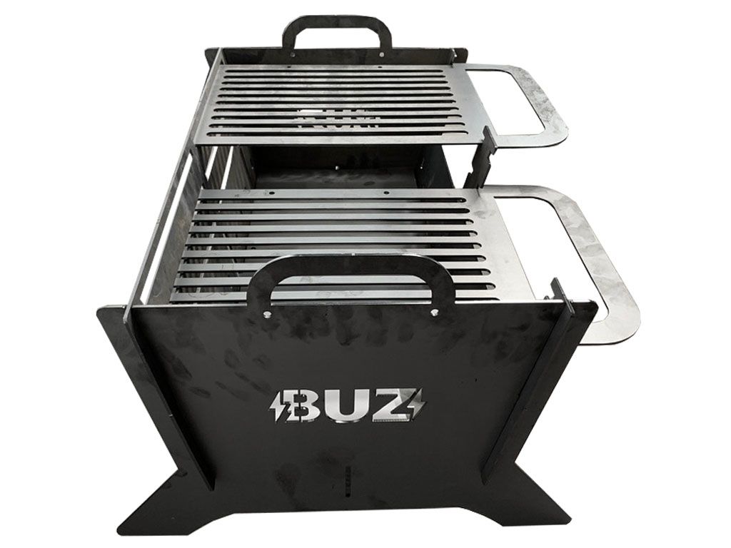 Gratar Gradina, din otel carbon, pentru camping, gradina, pliabil, 65.6x48.6x35.7cm, grosime 3mm - BUZ.RO