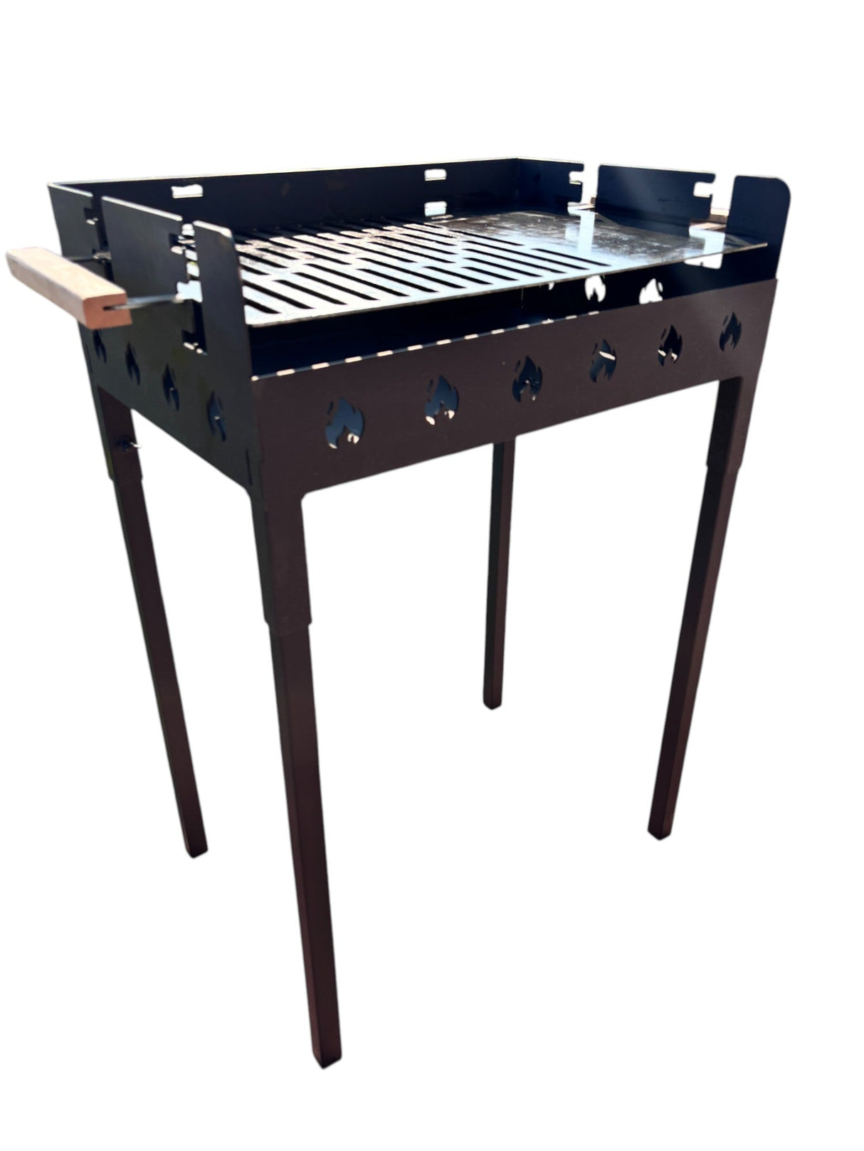 Gratar gradina portabil, cu masa polita lucru reglabil pe inaltime de gatire 65X45X95 CM - BUZ.RO