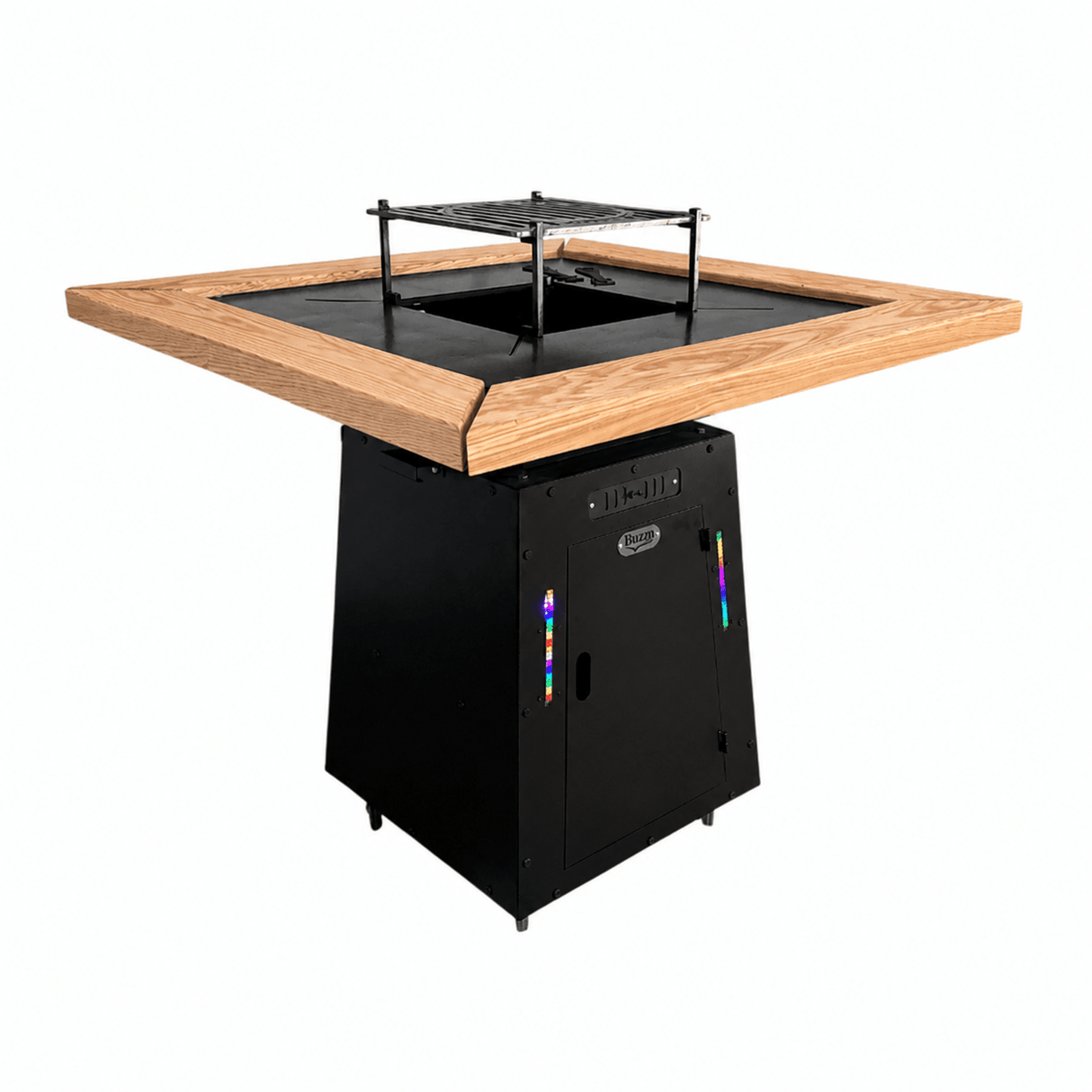Gratar Gradina si Curte | Plita Otel 75x75 cm | 4in1 | Plita 8-10mm |Mobil pe Roti | Inaltator Ceaun Inclus - BUZ.RO