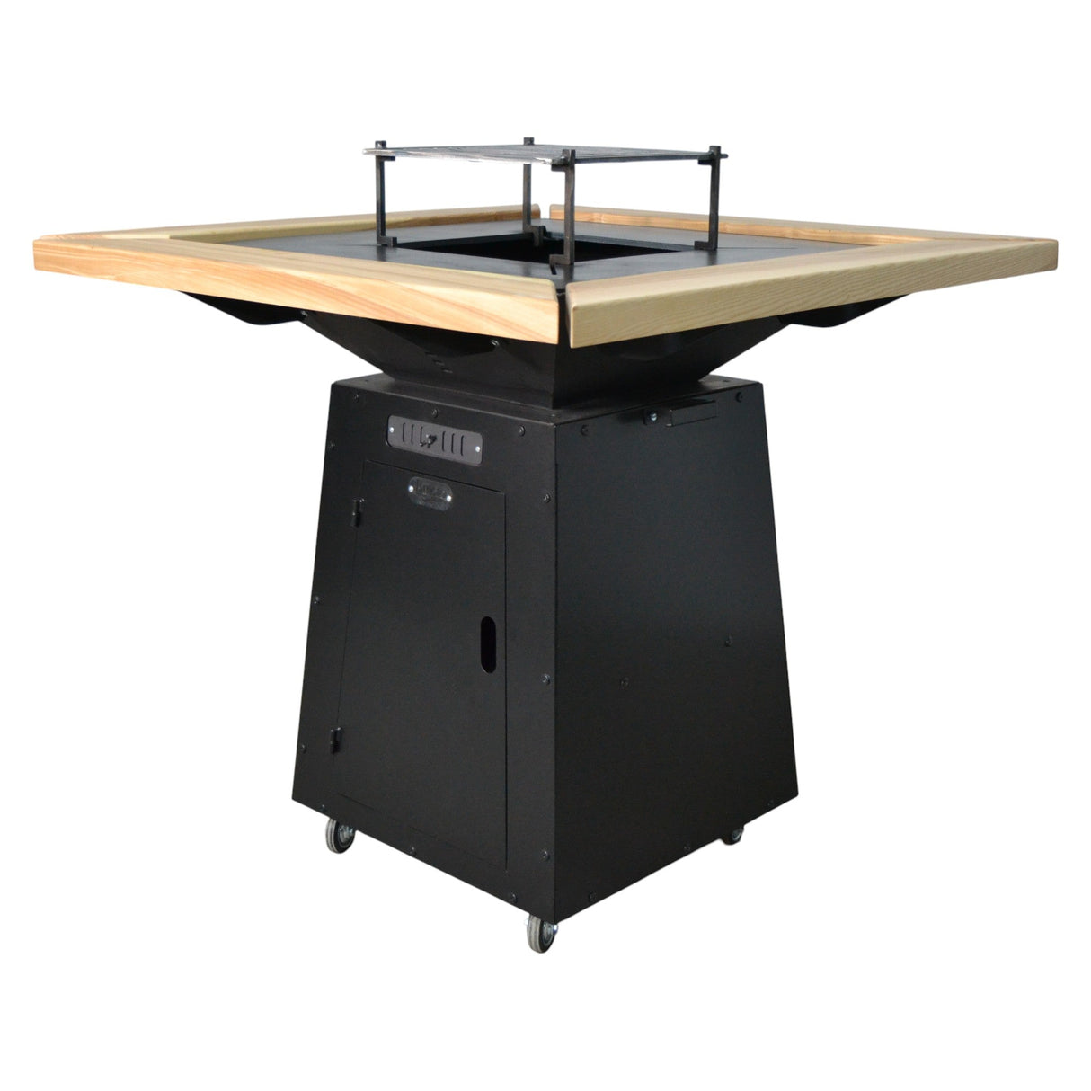 Gratar Gradina si Curte | Plita Otel 75x75 cm | Mobil pe Roti | Inaltator Ceaun Inclus - BUZ.RO