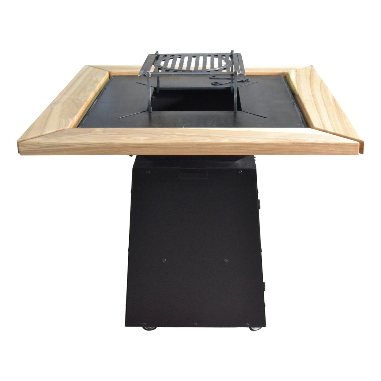 Gratar Gradina si Curte | Plita Otel 75x75 cm | Mobil pe Roti | Inaltator Ceaun Inclus - BUZ.RO