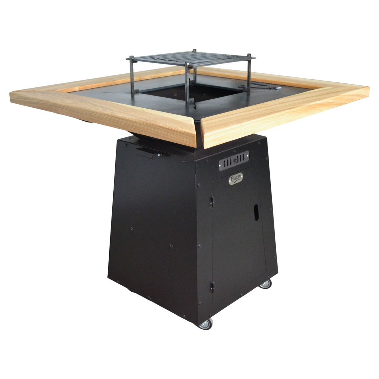 Gratar Gradina si Curte | Plita Otel 75x75 cm | Mobil pe Roti | Inaltator Ceaun Inclus - BUZ.RO