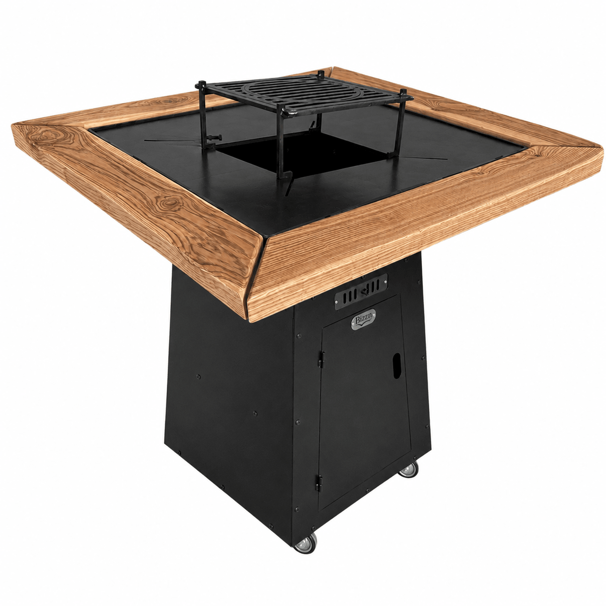 Gratar Gradina si Curte | Plita Otel 75x75 cm | Mobil pe Roti | Inaltator Ceaun Inclus - BUZ.RO