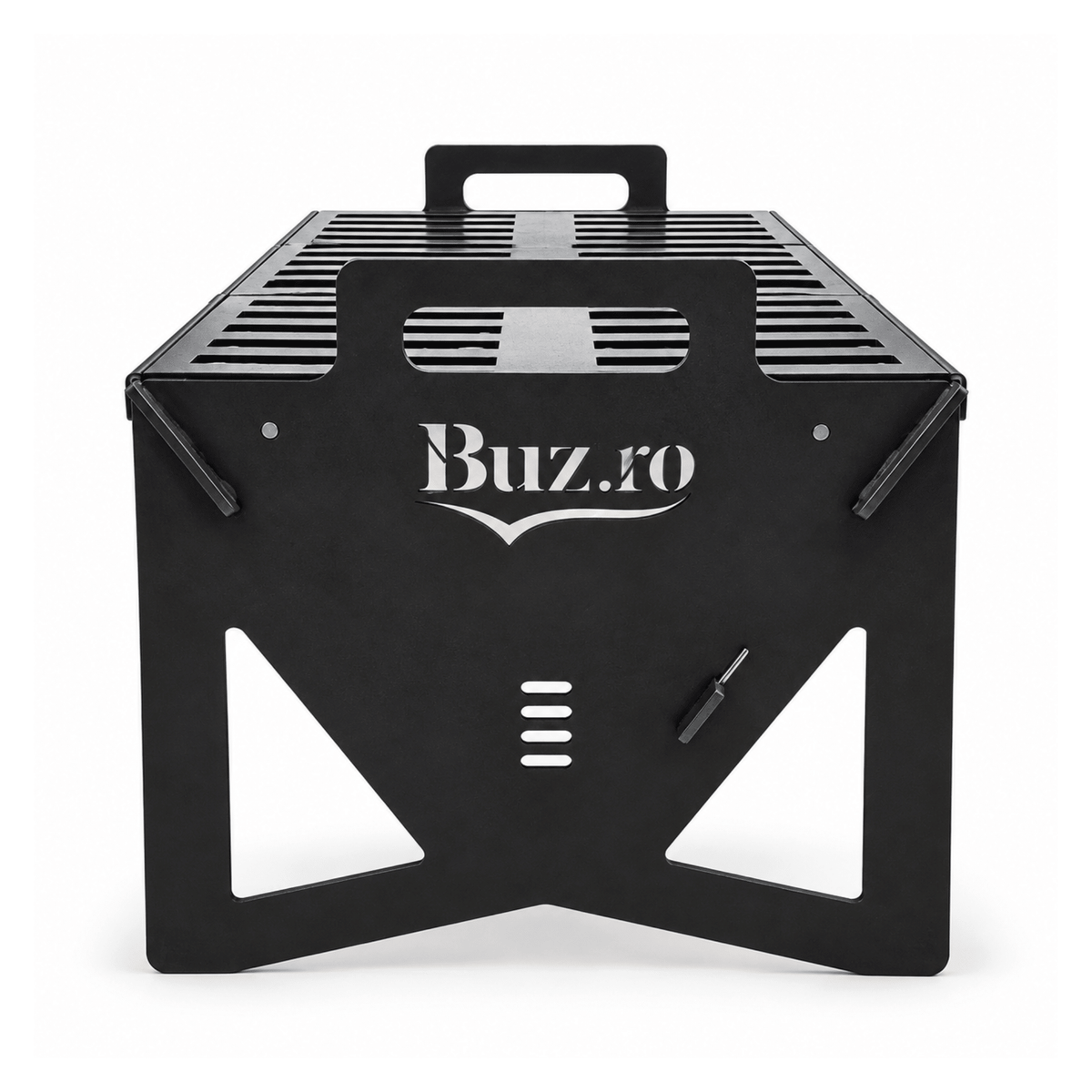 Gratar Portabil de Camping | Otel Masiv cu Placa Plancha si Grill - BUZ.RO