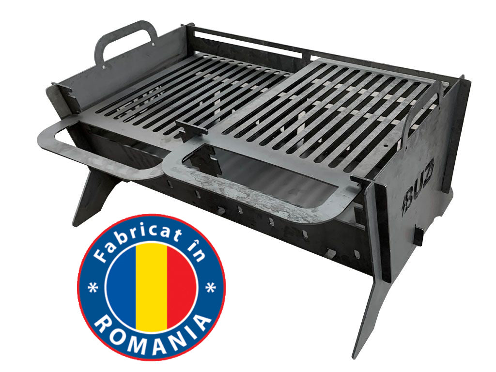 Gratar Gradina, din otel carbon, pentru camping, gradina, pliabil, 65.6x48.6x35.7cm, grosime 3mm
