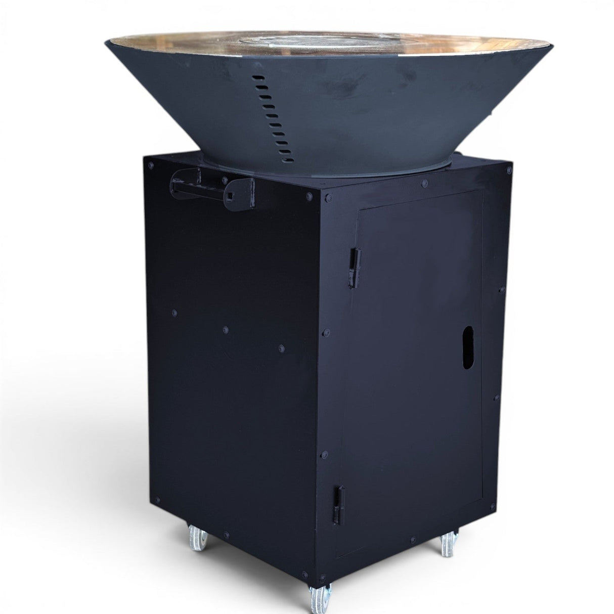 Gratar Rotund de gradina 107cm|diametru 75 cm| fire pit cu Plita rotunda 6/8/10 mm Otel dur - BUZ.RO