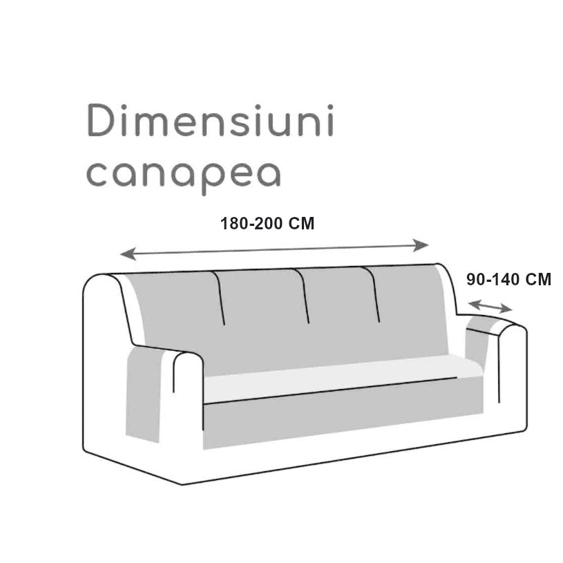 Husa elastica, universala, cu 2 fete de perna, gri, 90X140 cm - BUZ.RO