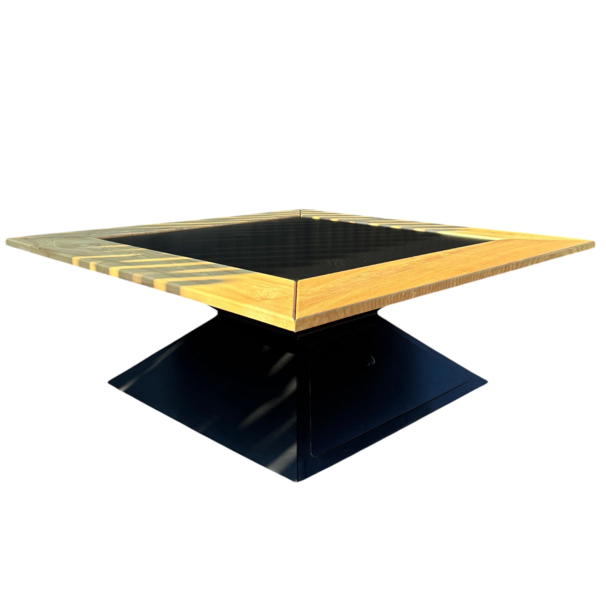 FirePit 5in1 107x107cm Gratar gradina plita 75x 75 cm din otel 8/10 mm|terasa |suport ceaun| cenusar| reglare tiraj| loc depozitare| blat lemn