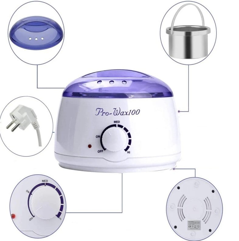Incalzitor ceara, parafina Pro Wax 100, 400 ml, temperatura maxima 65 grade celsius, ceara epilare, aparat topit ceara, decantor ceara
