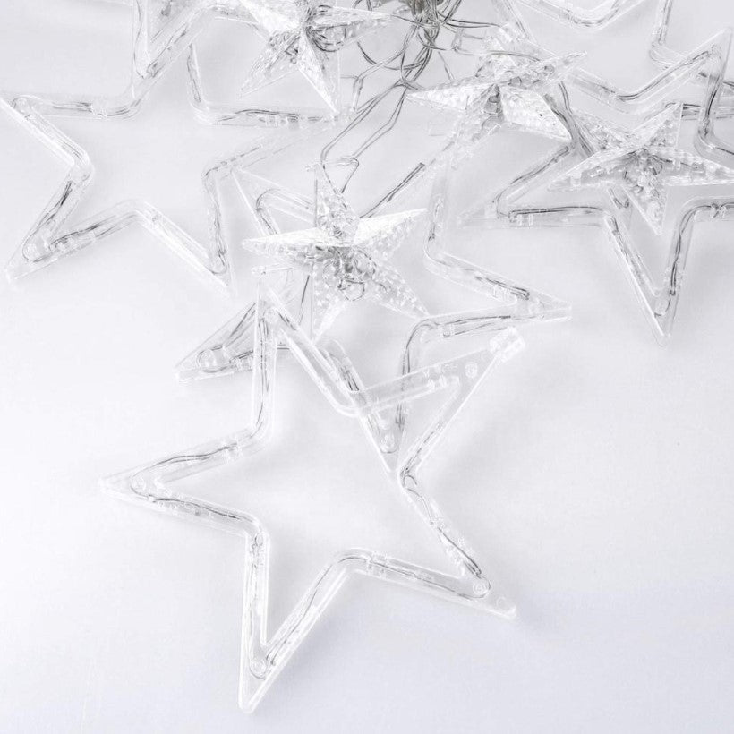 Instalatie craciun, perdea luminoasa ploaie de stele, pentru interior sau exterior, 3 metri, interconectabila, lumini LED, alb rece