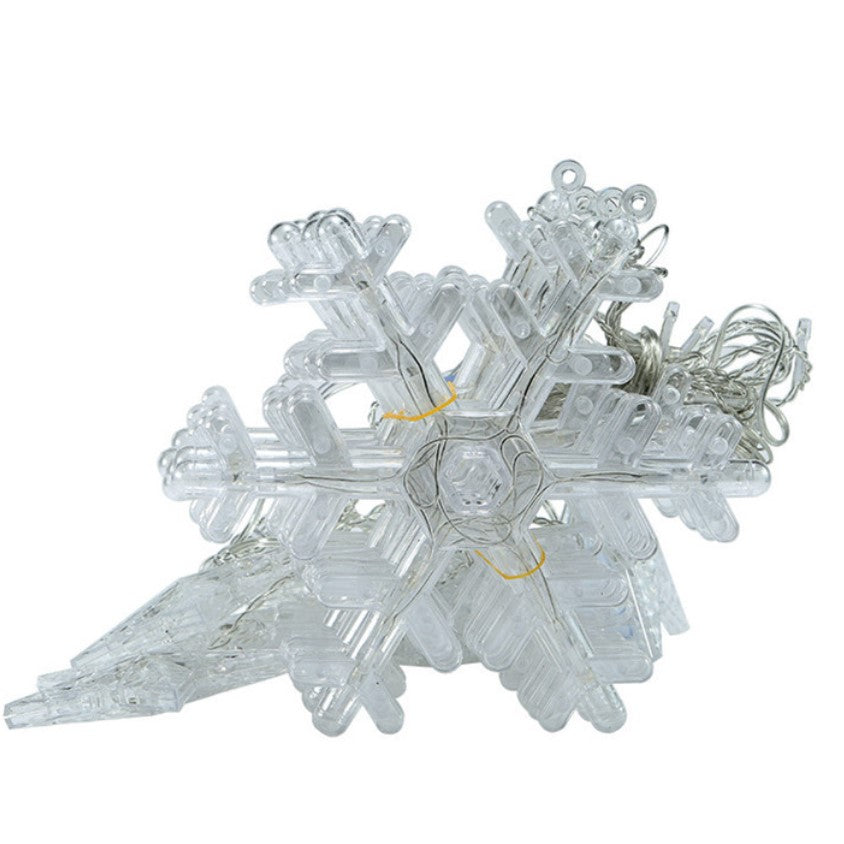 Instalatie Craciun, perdea luminoasa, cu fulgI, stele, alb rece , 3.5 metri, 8 jocuri de lumini, 220V, interconectabila