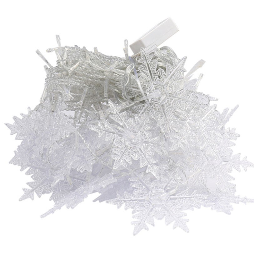 Instalatie pentru Craciun, perdea luminoasa, ploaie de fulgi, 5 metri, lumini LED, pentru interior sau exterior, alb rece