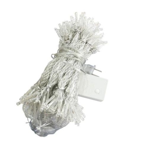 Instalatie pentru Craciun tip Perdea, 8x1 m,340 LED , Alba, Interconectabila - BUZ.RO