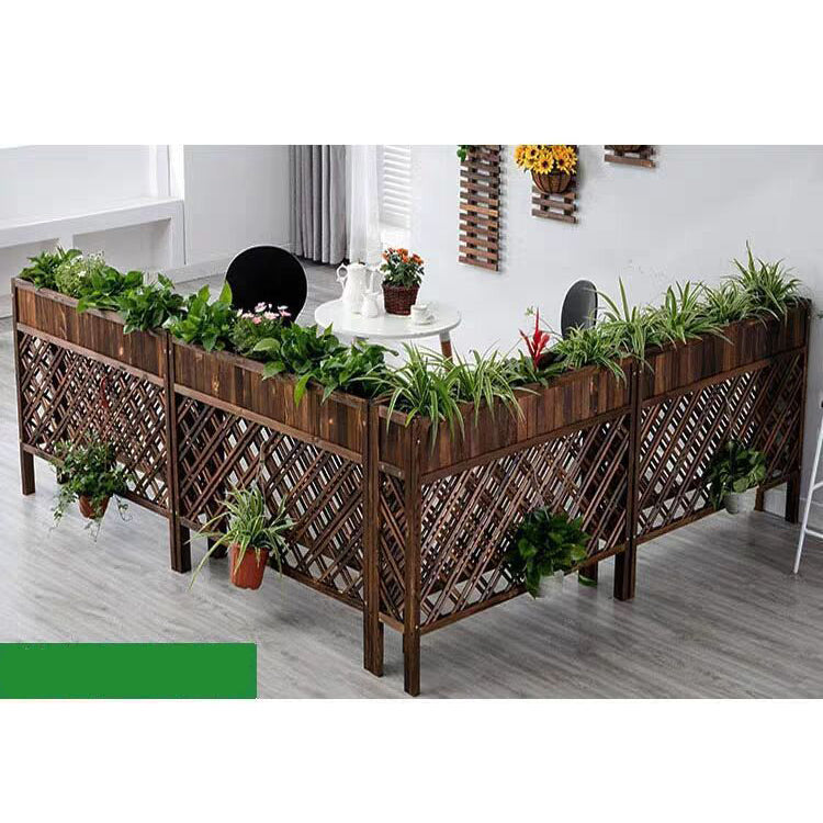 Jardiniera, jardiniera flori, de gradina, terasa, din lemn, maro inchis, 140x120x30 cm