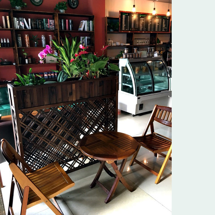 Jardiniera, jardiniera flori, de gradina, terasa, din lemn, maro inchis, 140x120x30 cm