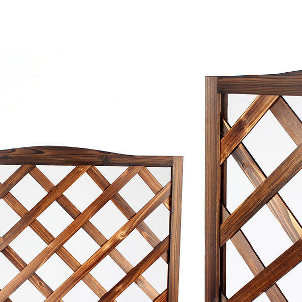 Jardiniera, spalier, Suport flori, de gradina, terasa, din lemn, maro inchis, 180 cm