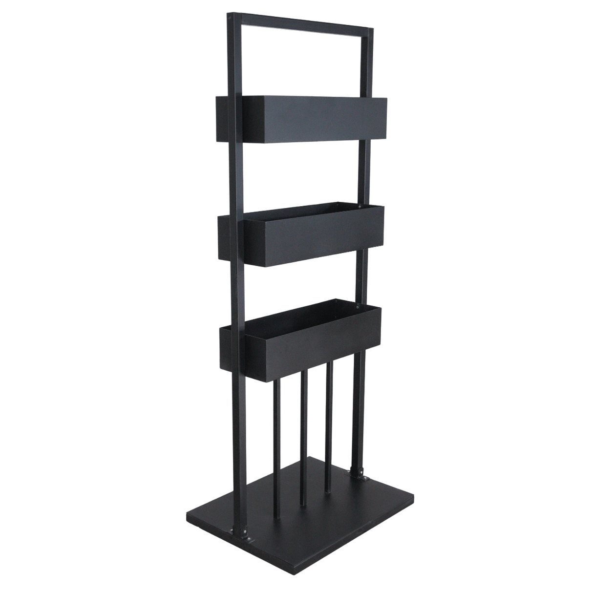 Jardiniera exterior, metal, suport vertical ghiveci flori, 72x55x183 cm - BUZ.RO