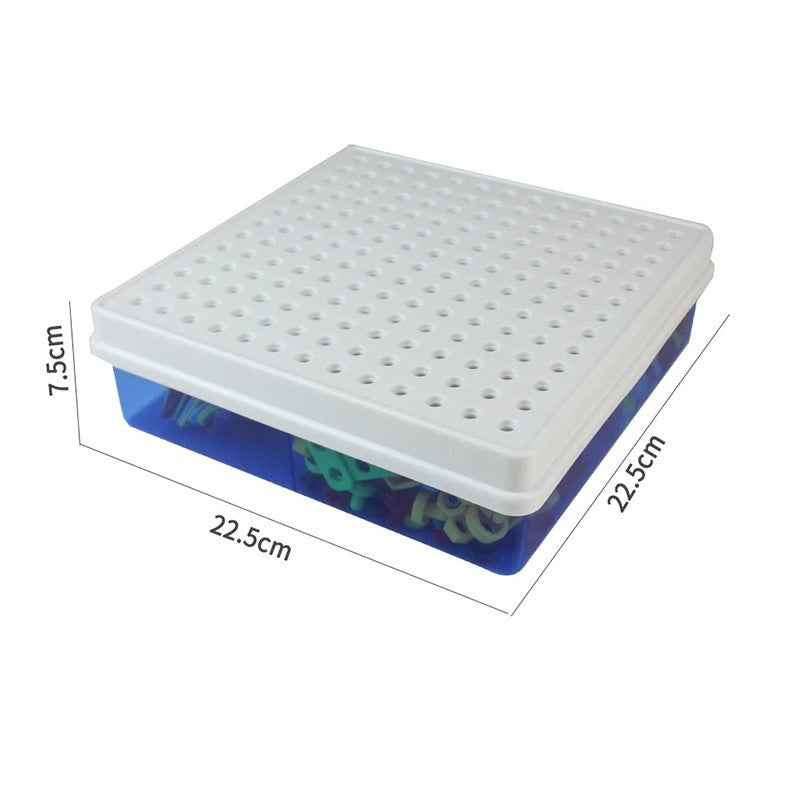 Joc educativ, de constructie, puzzle mozaic, montessori, cu suruburi, saibe, surubelnita electrica, 234 piese