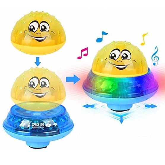 Jucarie de baie copii tip stropitoare, cu lumini si sunete, albastra - BUZ.RO