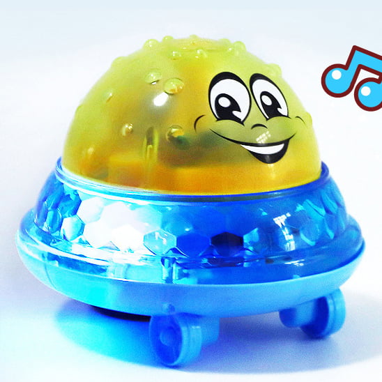 Jucarie de baie copii tip stropitoare, cu lumini si sunete, albastra