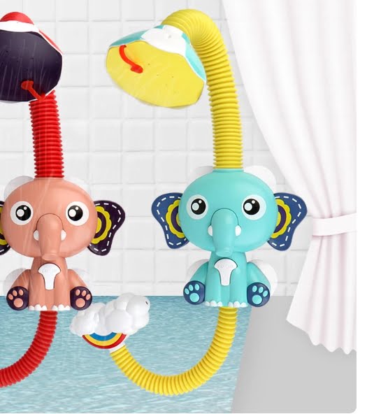 Jucarie de baie pentru bebelusi si copii, cu 4 ventuze, tip dus,+36 luni, galben