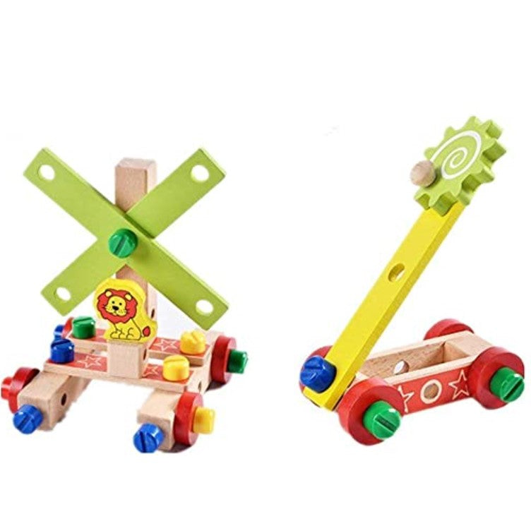 Jucarie din lemn educativa si interactiva, tip scaunel, multifunctional, Montessori, asociere, invatare prin joaca