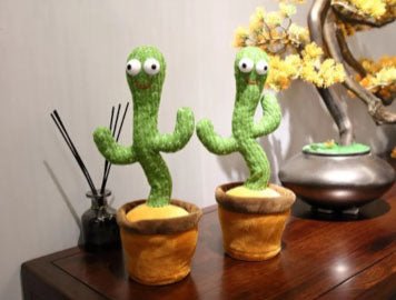 Jucarie interactiva, de plus, cactus dansator, pe baterii, cu repetare vocala - BUZ.RO