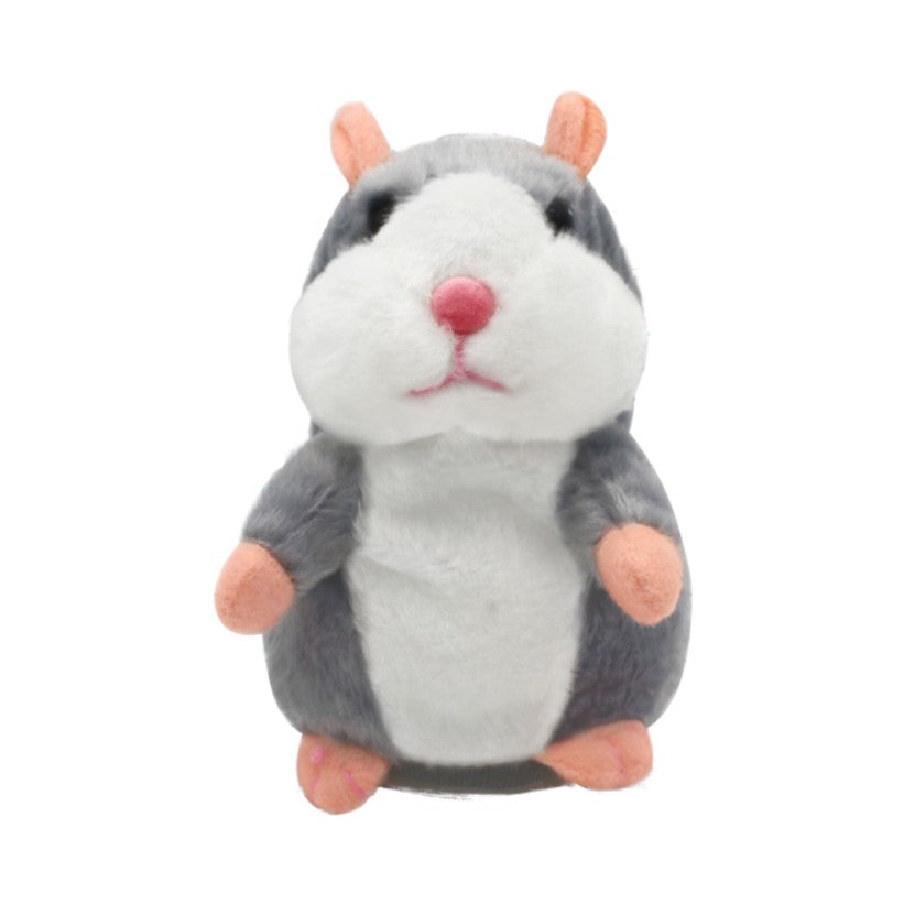 Jucarie interactiva, hamster vorbitor, bebelusi, copii, din plus, educativa, inregistreaza si reda vocea, imitator, gri