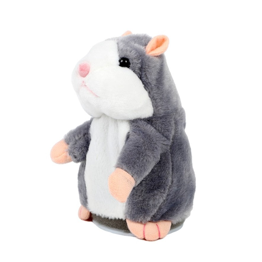 Jucarie interactiva, hamster vorbitor, bebelusi, copii, din plus, educativa, inregistreaza si reda vocea, imitator, gri