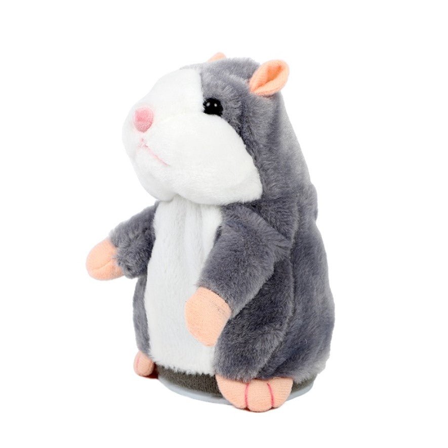 Jucarie interactiva, hamster vorbitor, bebelusi, copii, din plus, educativa, inregistreaza si reda vocea, imitator, gri - BUZ.RO