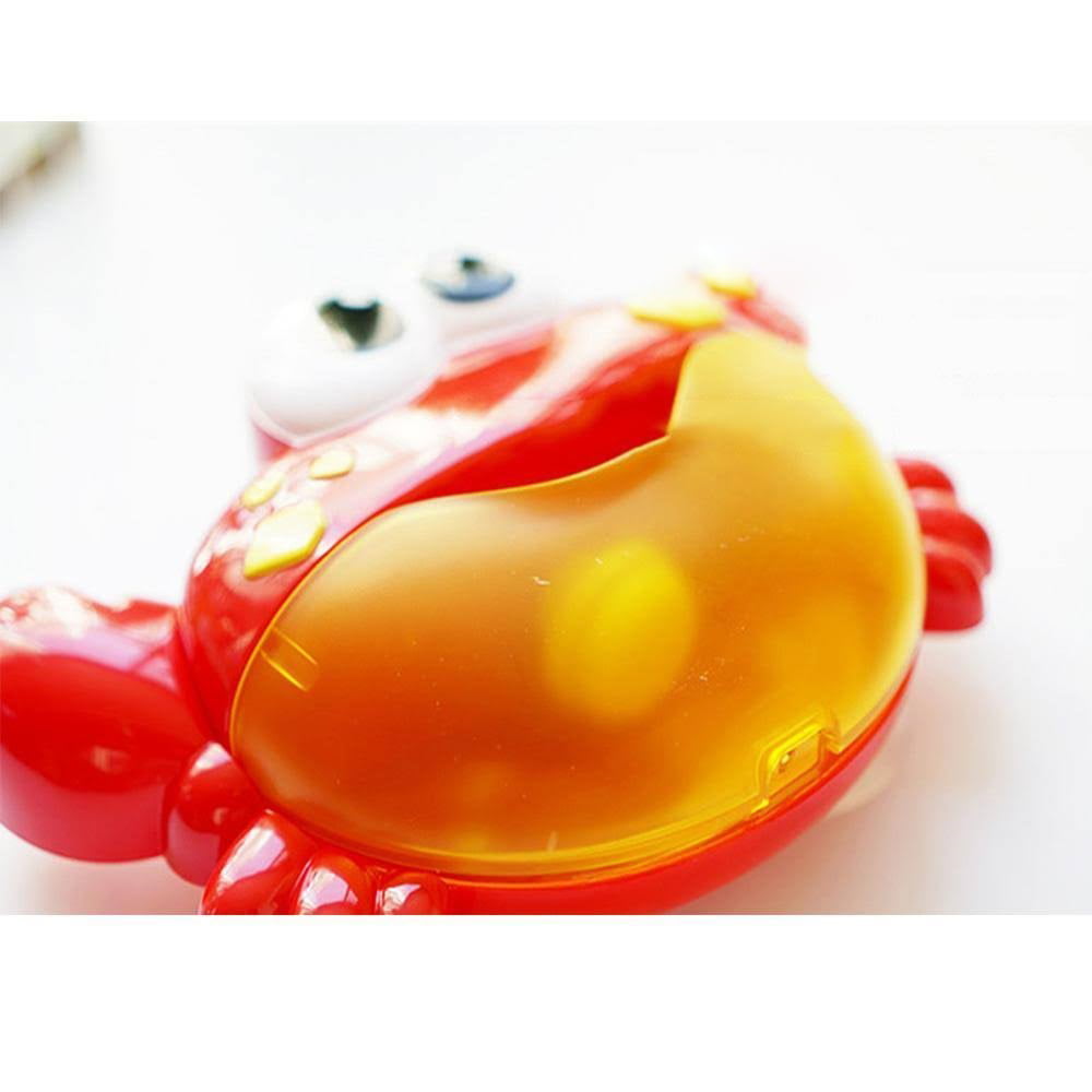 Jucarie muzicala de baie, jucarie interactiva, baloane de sapun, ventuze , crab, rosu, 18+luni