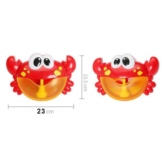Jucarie muzicala de baie, jucarie interactiva, baloane de sapun, ventuze , crab, rosu, 18+luni
