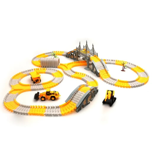 Set pista curse, 346 piese flexibile, jucarie interactiva, cu masini, jucarii baieti si fete, + 3 ani, montessori