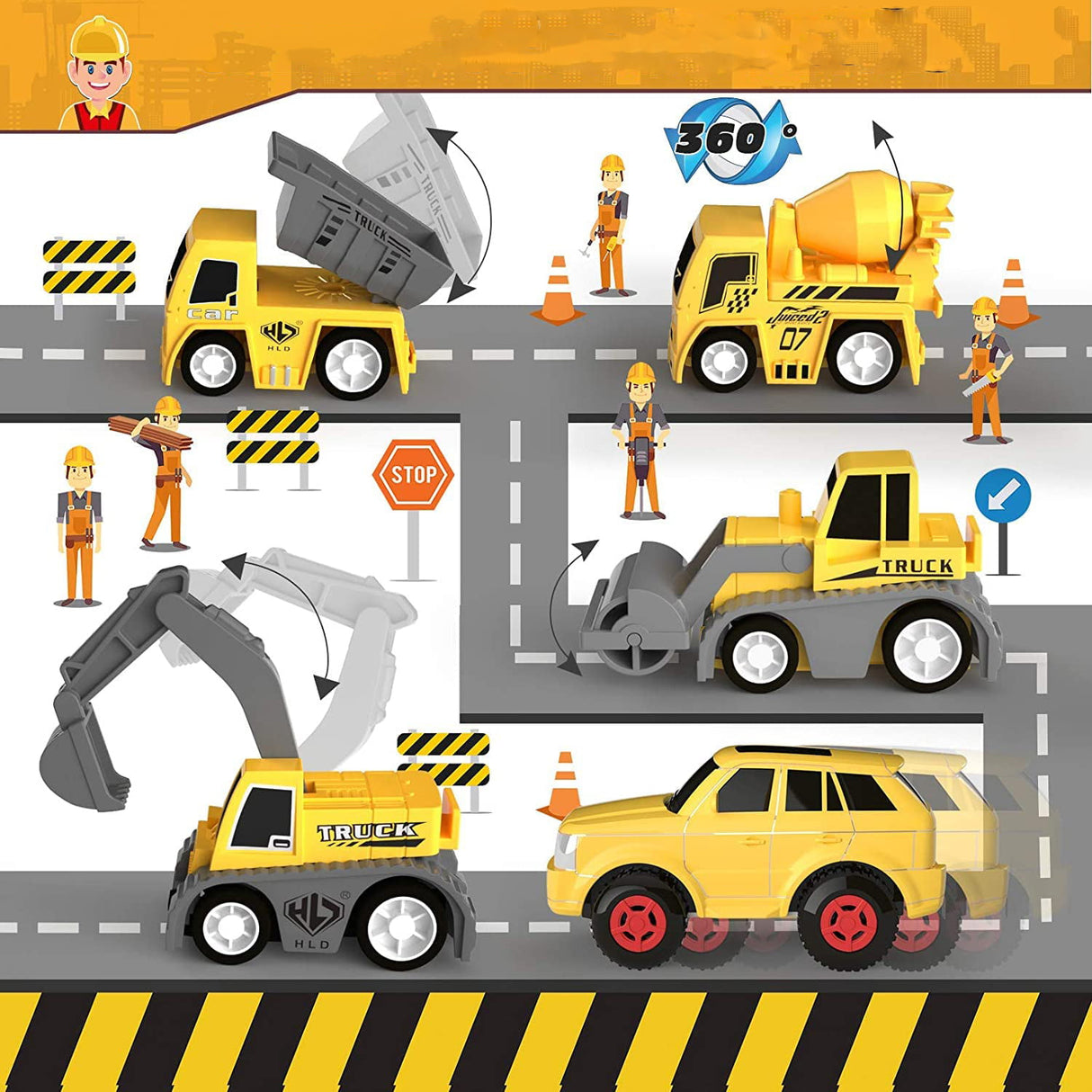 Set pista curse, 346 piese flexibile, jucarie interactiva, cu masini, jucarii baieti si fete, + 3 ani, montessori