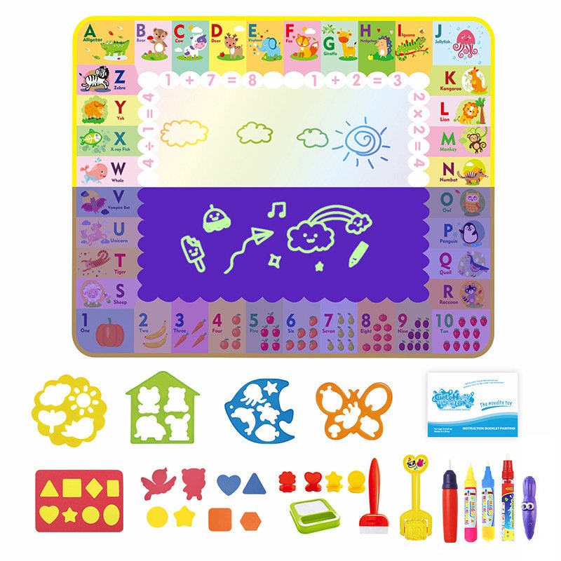 Jucarie interactiva si educativa, covorasul magic, picteaza, deseneaza si coloreaza cu apa, 120 x 89 cm