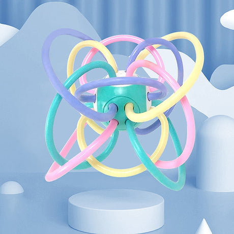 Jucarie motrica, zornaitoare, dentitie bebe, twist, senzoriala, multicolora, jucarie bebelusi