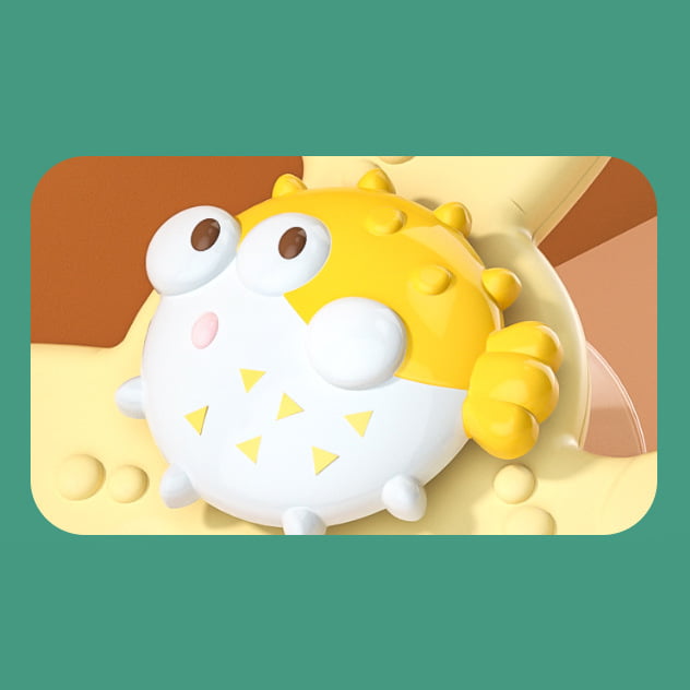 Jucarie spinner cu ventuza, spinner bebelusi, pentru 1-3 ani, bile zornaitoare, margini rotunde, galben